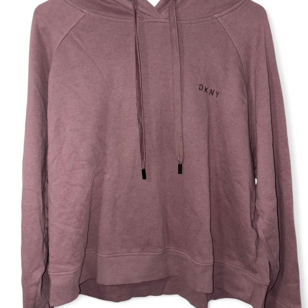 DKNY Women's Dusty Pink Hoodie Sweatshirt large
